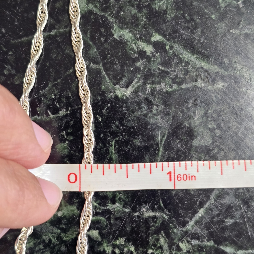 Silver Rope Chain Necklace - Picture 5 of 7